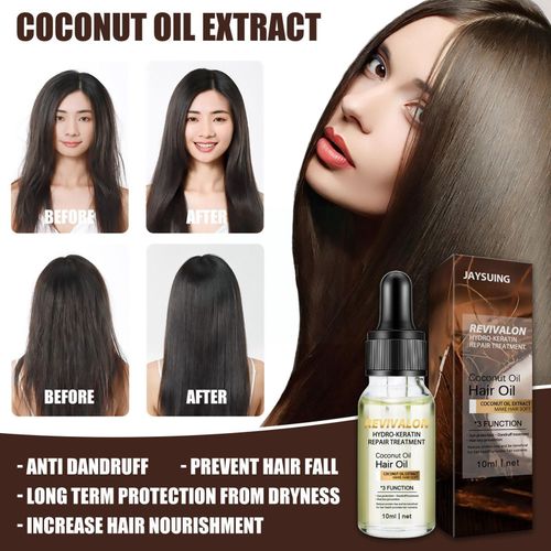 Huile Essentielle De Noix De Coco Pour Cheveux, Traitement Multifonctionnel Du Cuir Chevelu, Soins Pour Cheveux Secs, 10ml, R4h7 