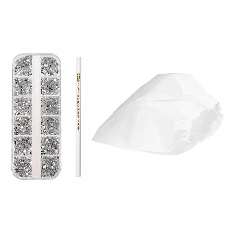 Kit de manucure 3D acrylique, 3000 pièces, 2Mm, gemmes, stylo, 8 pièces, sac à poussière pour vernis, sacs de remplacement d'aspirateur