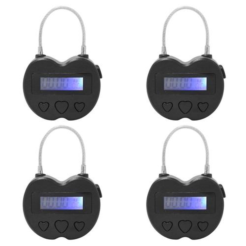 Minuterie électronique de voyage multifonction avec écran LCD, 4 pièces, minuterie temporaire, Rechargeable par USB