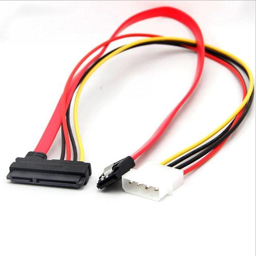 SATA Combo 15 Broches Et 7 Broches Câble De Données 4 Broches Molex Vers Serial ATA Câble Molex Vers Sata Adaptateur secteur 50Cm