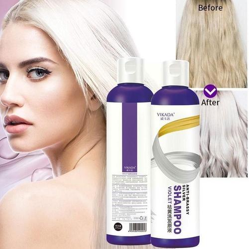 Shampooing Violet Pour Blanchiment Des Cheveux Blonds, Élimination Du Jaune, Lin, Verrouillage De La Couleur, Teinture Des Cheveux, Protection De La Couleur, 275ml, X2h3 