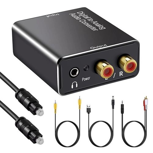 Convertisseur Audio Numérique-Analogique, 192khz Dac Numérique Coaxial Jack 3.5mm Et Adaptateur Audio Stéréo Rca Pour Ps3 Hd Dvd Ps4