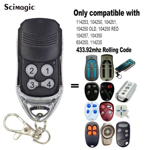Télécommande de porte pour Avidsen 114253, 433MHZ, pour Avidsen 104251, 104250, OLD 104257, Extel, dyson, 433.92MHz, Code de roulement