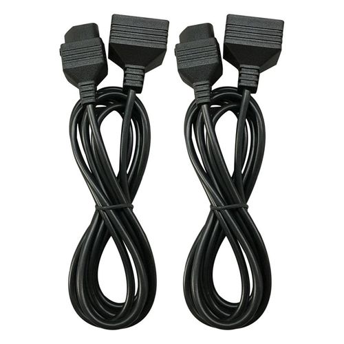 Câble d'extension de manette de jeu, noir, 1.8M/6ft, pour manette Nintendo NES 7P, 2 pièces