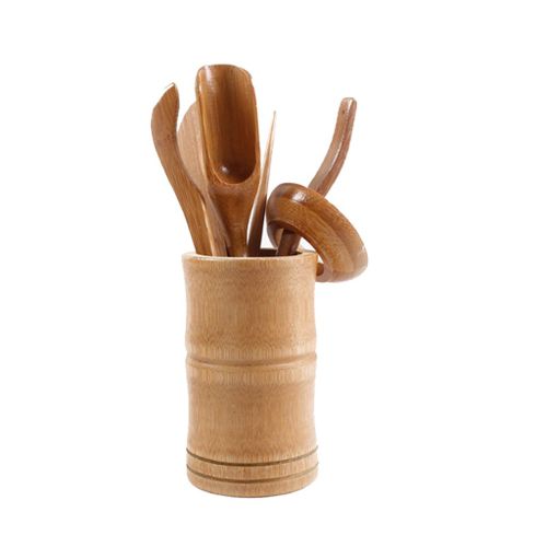 Service À Thé Gongfu En Bambou, 6 Pièces, Ustensiles À Thé, Passoire, Outils