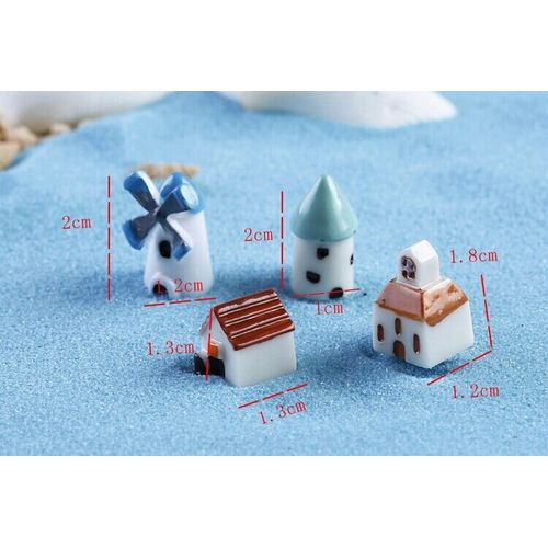 Mousse d'ornement Micro paysage, 12 pièces, moulin à vent, maison, château, modèle Miniature, décoration succulente, artisanat, accessoires pour la maison