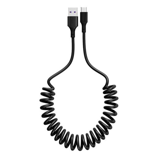 Câble élastique enroulé de Type C, câble de chargeur rétractable pour voiture, téléphone portable et tablette