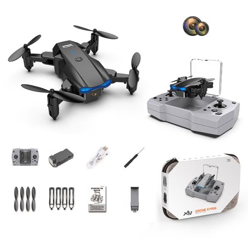 Mini Drone Avec Caméra Hd 4k 1080p Wifi Fpv, Pression De L'air, Maintien En Altitude, Noir Et Gris, Quadricoptère Rc Pliable, Jouet Pour Enfants Et Adultes, Cadeau-Générique