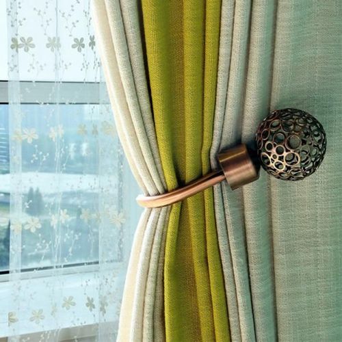 Rideau De Fenêtre Avec Crochets À Pompons, 2 Pièces, Accessoires De Décoration De Fenêtre