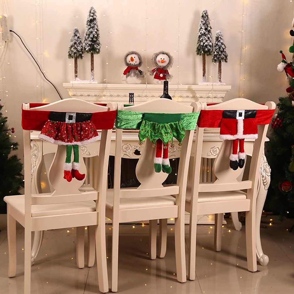 Housse De Chaise Elfe De Noël, Jolis Accessoires Décoratifs Pour Table Et Fête À La Maison