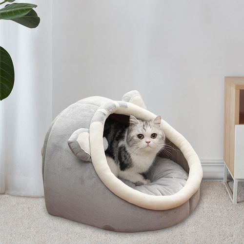 Grand Lit Grotte Avec Panier À Jouets Suspendu, Chaud Et Portable Pour Chiot Et Chaton