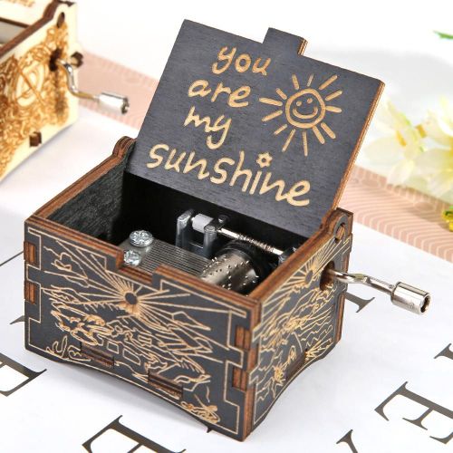 Boîte À Musique Rétro En Bois Sculpté À La Main, Cadeau D'anniversaire Pour Enfant, Décor De Maison, You Are My Sunshine, Cadeau De Noël