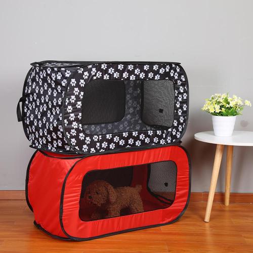 Tente Portable Pour Animaux Domestiques, Parc À Jeux Pliable, Rectangulaire, Anti-Choc, Doux Et Pas Dur, Cage De Maison Pour Chien, Niche Pour Chiot, Noir Et Rouge