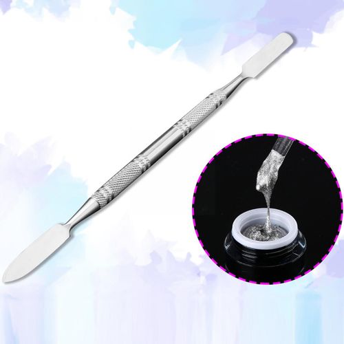 Spatule À Double Tête En Acier, 1 Pièce, Pour Maquillage, Toner, Fond De Teint, Crème, Bâton, Mélange, Outil Cosmétique, J9s3 