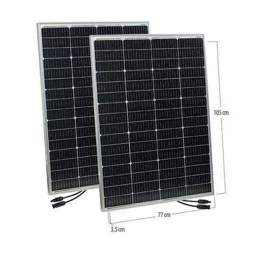 2 panneaux solaires monocristallins mobiles 150 W avec connecteur MC4