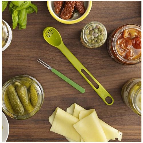 Passoire à Long manche 2 en 1, fourchette à fruits, combinaison de canettes, cuillère à Milkshake, accessoires de cuisine, décoration de la maison, cuisson QA 115