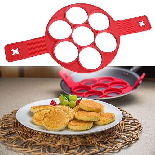 Crêpière antiadhésive à 7 trous, machine à anneaux d'¿ufs, crêpes parfaites de cuisine, facile à retourner, outils pour Omelette de petit déjeuner OK 0514 1 pièce