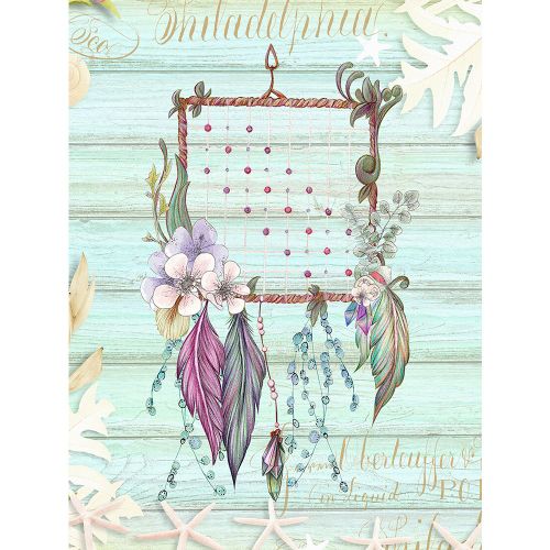 Kit de perceuses rondes complètes 5D, attrape-rêve, strass, dessin de diamants, artisanat coloré, accessoires de décoration pour la maison