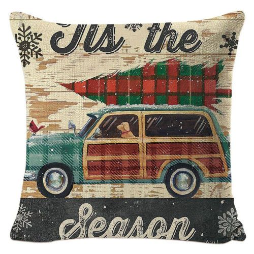 Housse De Coussin En Coton Et Lin, Taie D'oreiller Confortable, Pour Canapé, Forme Carrée, Décoration De Noël Pour La Maison
