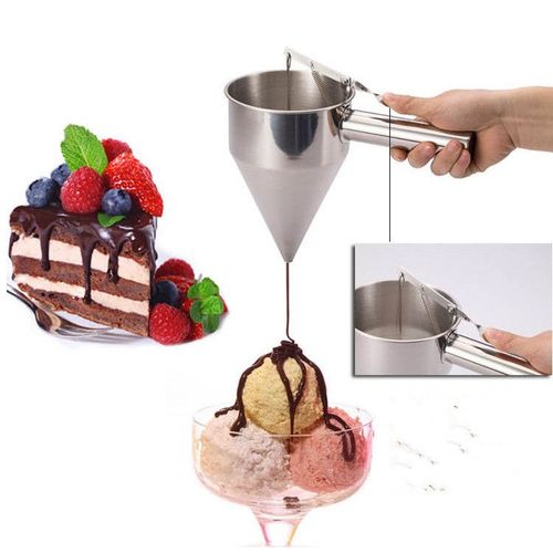 Boule de poulpes en acier inoxydable | Cône d'¿uf, entonnoir, outil pour gaufres avec support, distributeur de sirop de sucre pour gâteau PH 001 1 pièce