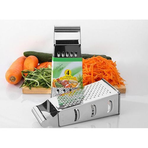 Râpe à fromage et légumes à 4 faces, lame multifonctionnelle en acier inoxydable, pour carotte et concombre, boîte de coupe, conteneur KX 237, 1 pièce