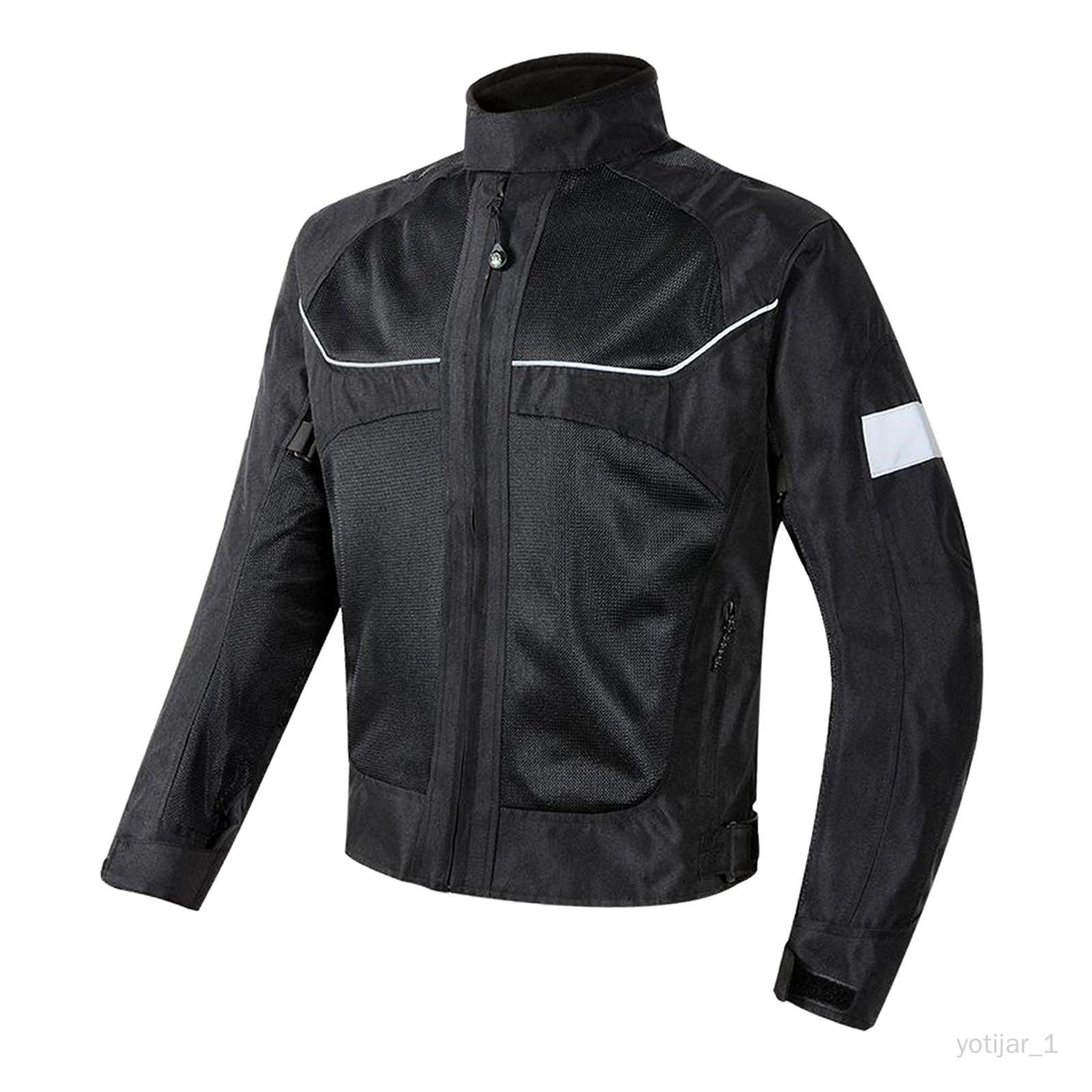 Yotijar Veste De Moto D'été Veste De Motocycliste Vêtements Protection Résistant À L'eau Veste De Moto Réglable Pour Motard Hommes Femmes Noir S