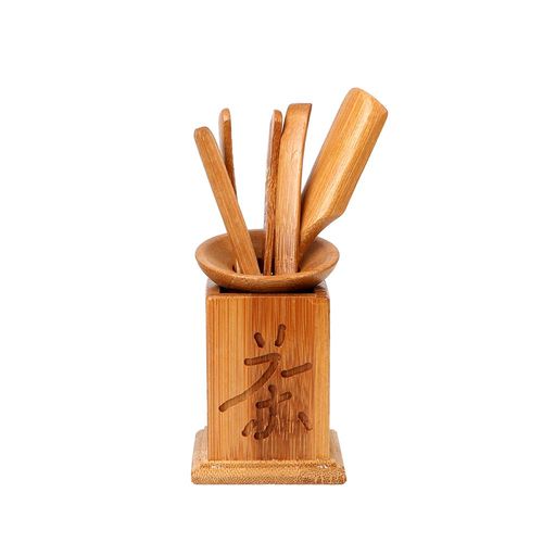 Ustensiles De Cérémonie Du Thé Faits À La Main, Couteau Puer Cuillère Clip Passoire 7 Pièces/Ensemble Vintage Kung Fu Chinois Service À Thé En Bambou