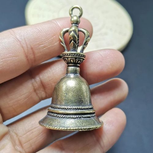 Cloche Tibétaine En Bronze Moulé Sous Pression, Artisanat En Laiton, Bouton De Clé De Voiture, Cloche À Vent, Cadeau Créatif, Accessoires De Décoration Pour La Maison