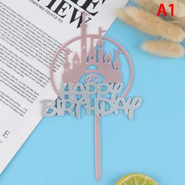 Décoration de gâteau de princesse en forme de château avec feu d'artifice, fournitures de pâtisserie en acrylique pour mariage, cadeaux d'amour pour anniversaire de la saint-valentin