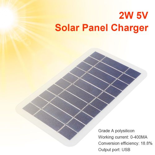 Panneau Solaire Portatif Avec Sortie Usb Chargeur De Cellulaire, Système À Énergie Du Soleil De L'extérieur, Idéal Pour Téléphone Portable, 5v, 2 W, 400ma