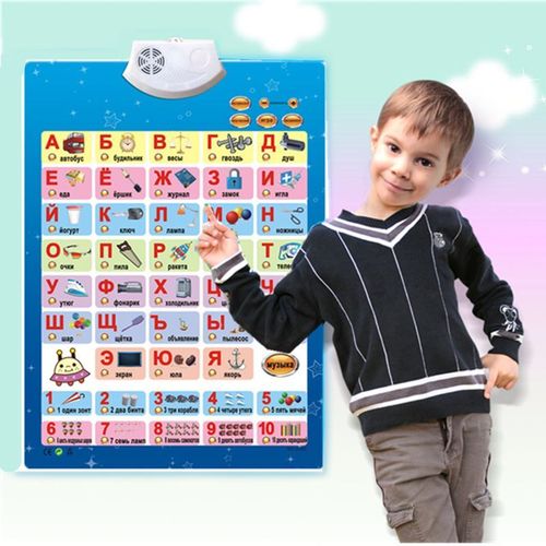 Affiche De L'Alphabet De Musique Russe Parlant, Jouet Éducatif Pour Enfants, Électronique Abc, 1 Pièce