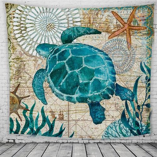 Couverture Murale Suspendue Pour Lit, Style Océan, Motif Tortue, Cheval De Mer, Décoration Pour Dortoir, Maison, Tapis Mural, Nappe, Tapis De Yoga