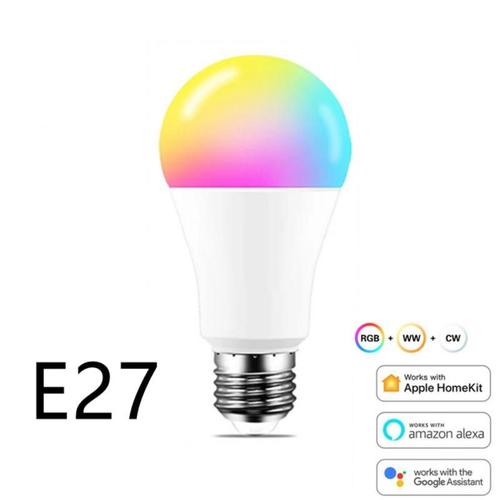 Ampoule Led Intelligente Wi-Fi E27/E26/B22 Rgb + Cw 9w, Économie D'énergie, Gradation, Tubes Pour Chambre À Coucher, Fonctionne Avec Alexa Google Home Homekit