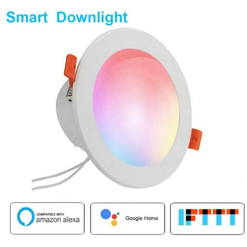 Plafonnier Led Intelligent Avec Commande Vocale Via Wi-Fi, Luminaire De Plafond, Contrôlable Par Application Mobile, Compatible Avec Google Home Alexa Echo Ifttt