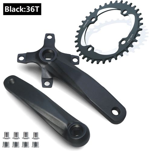Pédalier À Trous Carrés Pour Vélo,152/165/170mm,104bcd 30/32t/34t/36t/38t/40t/42t,Pignon Étroit Et Large - Type 36t Black Crankset-152mm