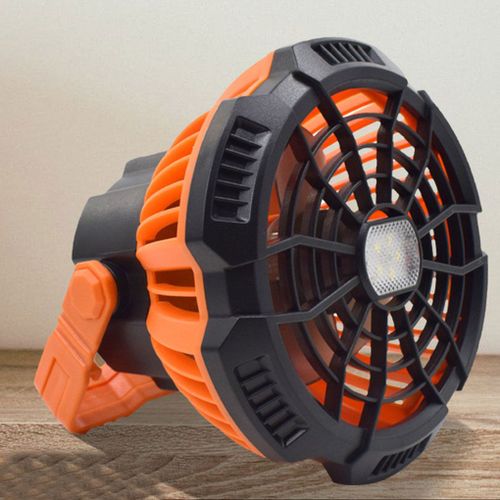 Ventilateur Led Portable Rechargeable Par Usb, Éclairage D'extérieur, Idéal Pour Une Tente Ou Un Voyage, Avec Power Bank D'urgence