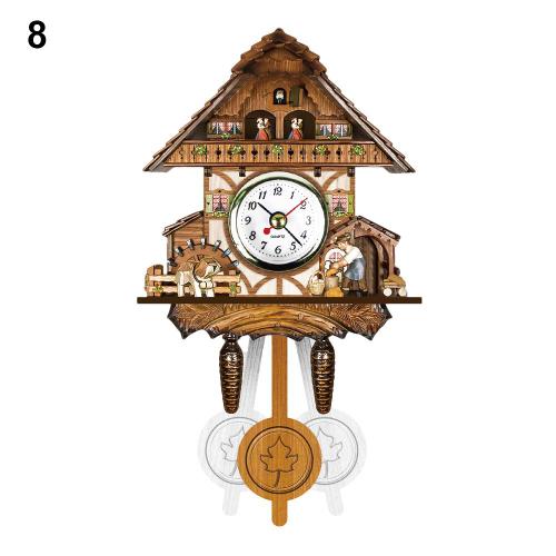Horloge murale en bois pour coucou, oiseau, horloge, alarme, balançoire, décor artistique pour la maison, allemagne, forêt noire