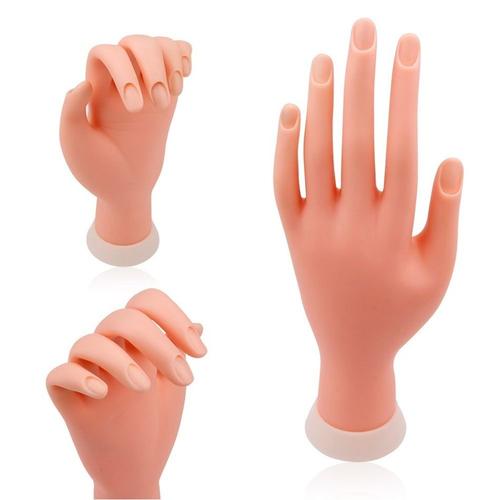 Main De Mannequin Souple En Plastique Pour Nail Art, Flexible, 1 Pièce, Modèle Pour Arts Manuels, Entraînement, Faux Ongles, Salon De Manucure 