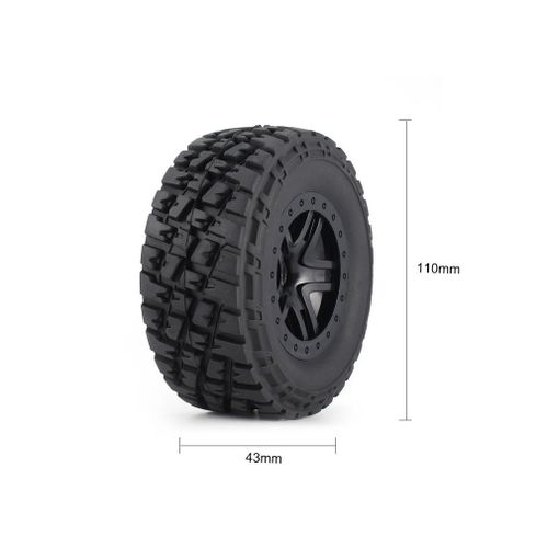 Jeu De Roues De Pneus En Caoutchouc, Jante De 110mm, Pièces De Rechange, Accessoires Pour Traxxas Slash 4x4 Rc4wd Hpi Hsp, Mode Voiture Sur Chenilles, 4 Pièces