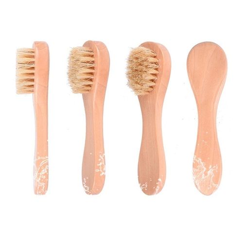 Ensemble De Brosses Sèches Pour Le Corps Et Le Visage, Pour Bain Et Douche, Poils De Sanglier 