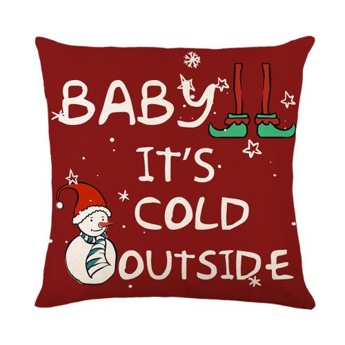 Housse De Coussin À Motif De Noël, Utile Pour Chambre À Coucher, Anti-Poussière, Lin