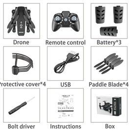 Mini Drone Avec Ou Sans Caméra Haute Définition, Avec Mode De Maintain En Hauteur, Quadcopte Fpv, Rc Rtf, Wifi, Hélicoptère Avec Mode "Suis-Moi"-Générique