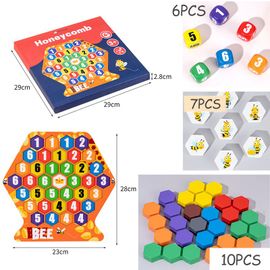 Puzzle Hexagonal Animal En Bois, Jeu De Société, Puzzle Nid D'Abeille, Pensée Logique, Jouets De Cognition Éducatifs Pour Enfants, Cadeaux