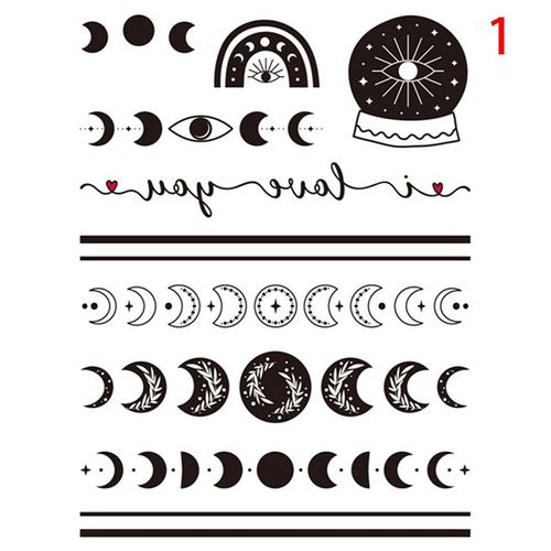 Faux Tatouage Autocollant Temporaire Étanche, 1 Feuille, Lettres Design Écriture Arabe Flash, Tatouage, Poignet 