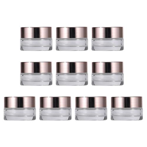 10 Pots À Cosmétiques De Voyage, Bocaux De Stockage De Maquillage Avec Couvercles À Vis, Flacon De Lotion Transparent Pour Ombre À Paupières, Bouteille De Crème De Maquillage 