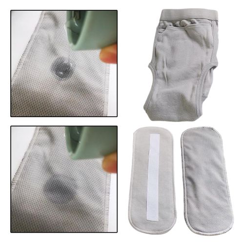 Sous-Vêtements Pour Personnes Âgées En Coton Gris, 1cs/Ensemble Avec 2 Tapis, Slips Respirants Et Lavables Pour Incontinence, Aide Aux Patients Postopératoires 