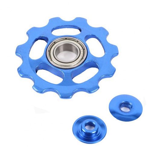 Dérailleur Arrière En Métal Anodisé Cnc Pour Vélo,Rouleau De Guidage De Roulement Durable,Roue Dentée,Stable - Type Bleu