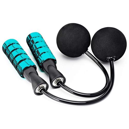 Corde À Sauter Sans Fil Pour Le Fitness-Bleu, Sans Enchevêtrement, Corde À Sauter Lestée Avec Poignées En Mousse À Mémoire De Forme Pour Exercices Hommes, Femmes Et Enfants