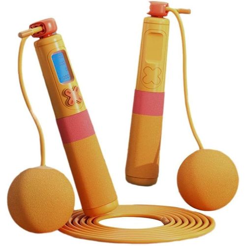 Compteur De Corde À Sauter Numérique-Jaune- Corde À Sauter Sans Fil - Équipement D'exercice - Perte De Poids - Fitness Professionnel