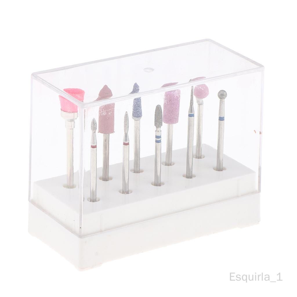 10x Embouts De Ponçage Pédicure Fraise De Ponceuse Ongles Forets À Ongles Nettoyant Vernis Avec Brosse De 